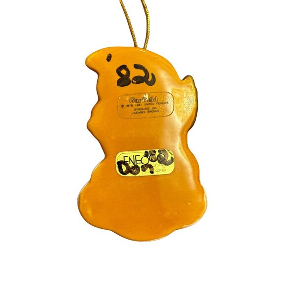 Garfield Ceramic Angel Ornament By Enesco 1982 Cartoon Character Hanging Decorat - Picture 2 of 3